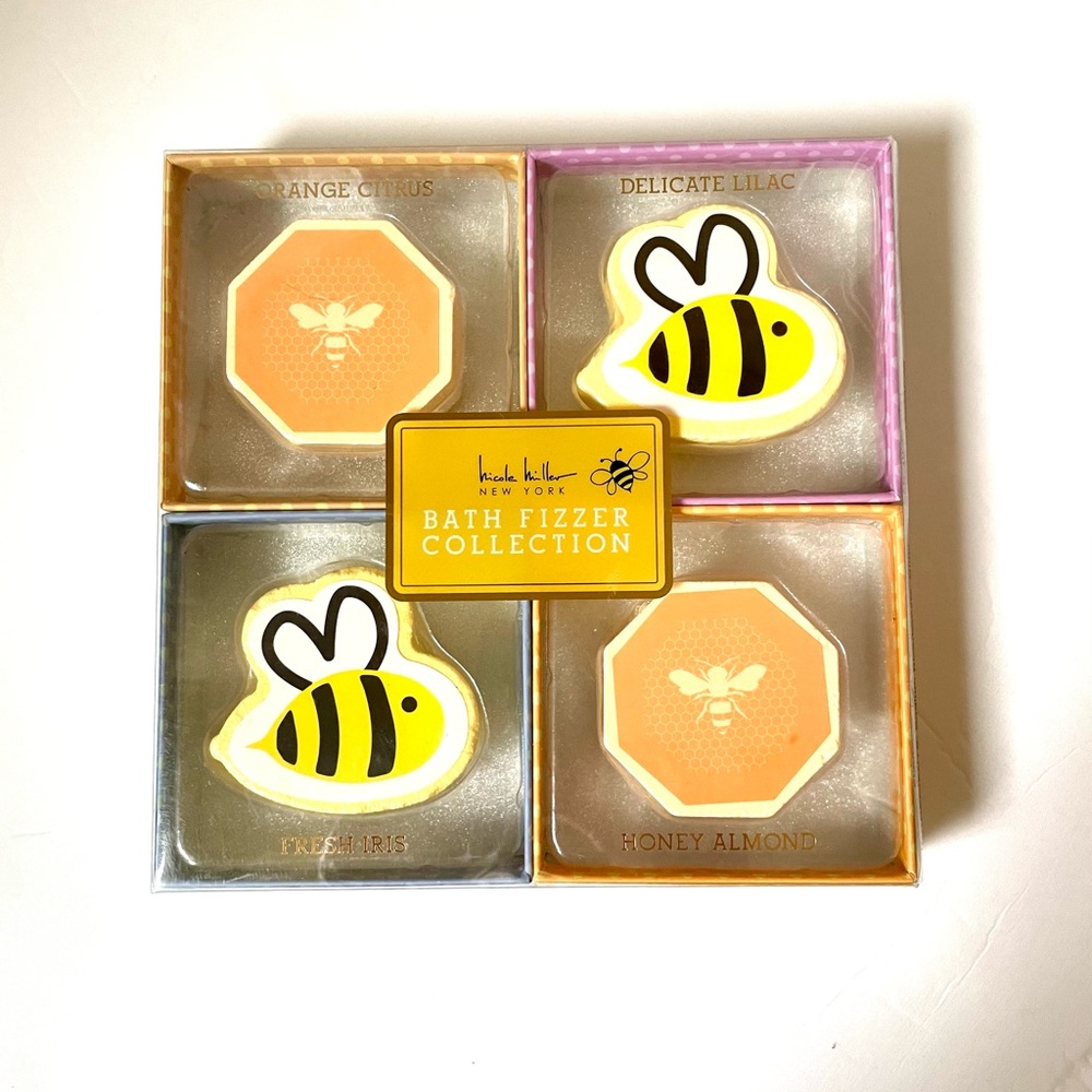 Nicole Miller Bath Bomb Bath Fizzer collection-Set 4- Summer Theme w/ Bees - Picture 4 of 4
